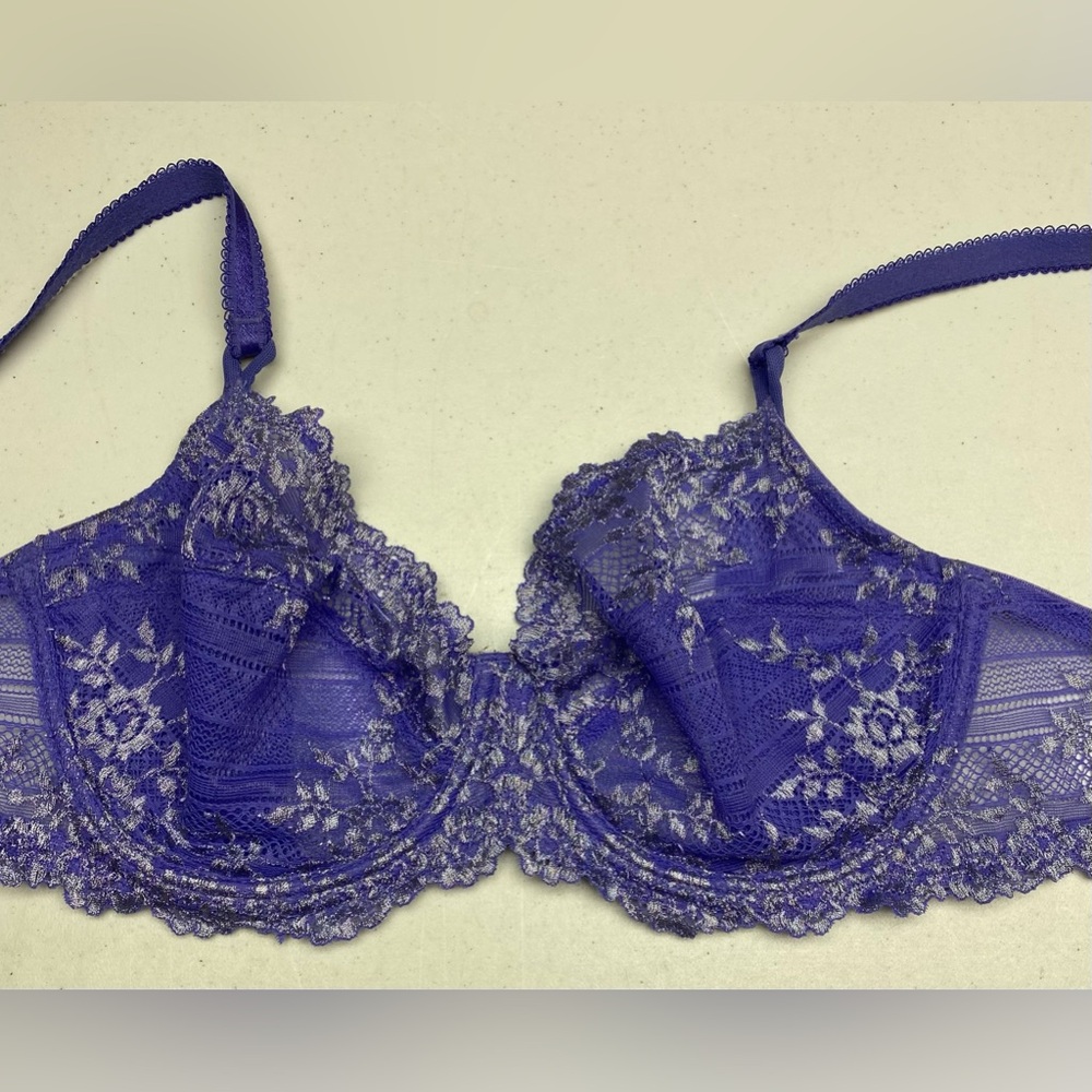 Wacoal BLU/WHT Unlined Underwire, 32D *P111